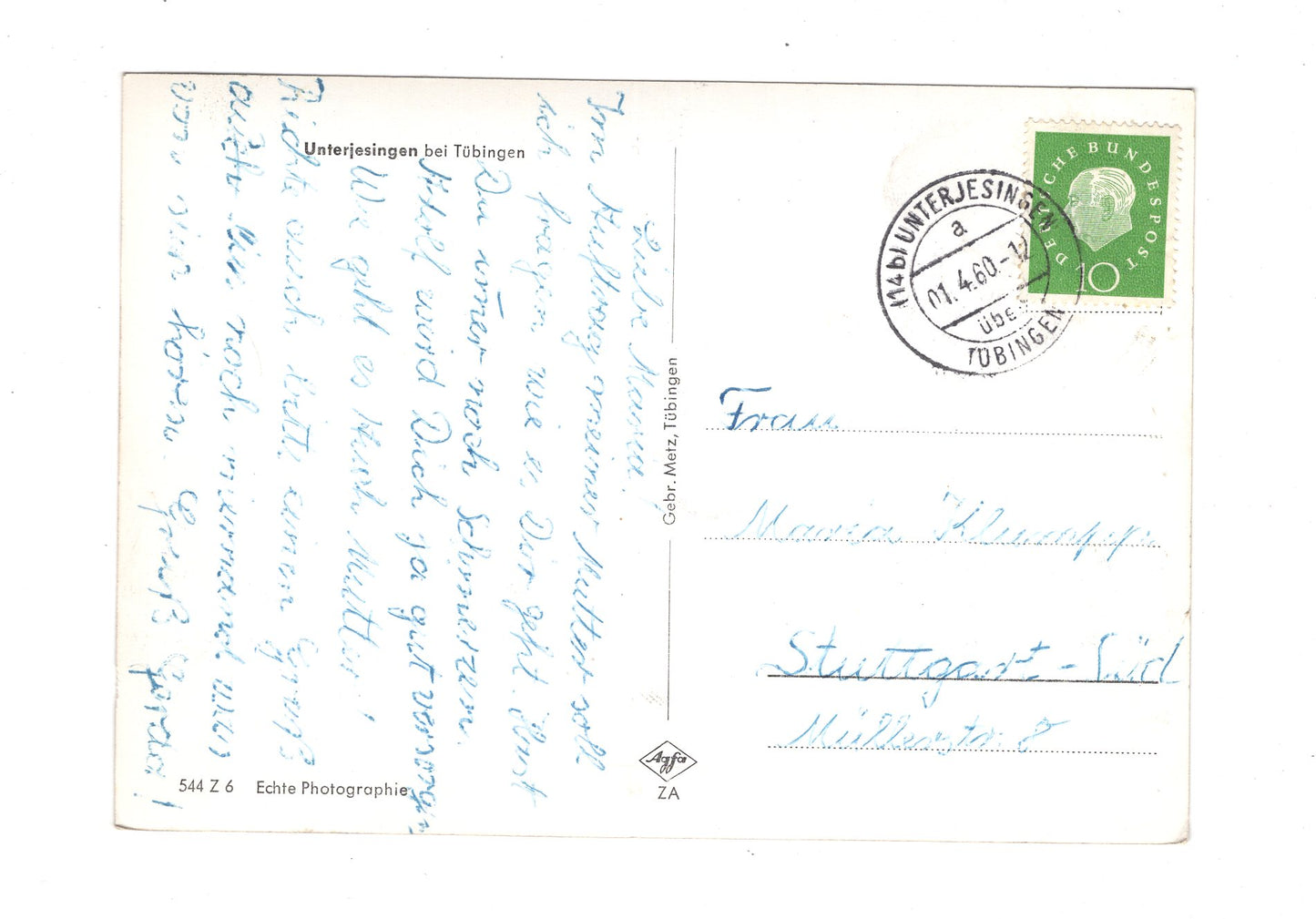 Ansichtskarte Unterjesingen bei Tübingen