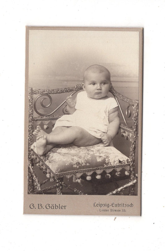 Fotografie Schönes Kinderbild / Baby - Leipzig-Eutritzsch 1900er / CDV N1-10