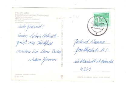Ansichtskarte Plau / Kreis Lübz