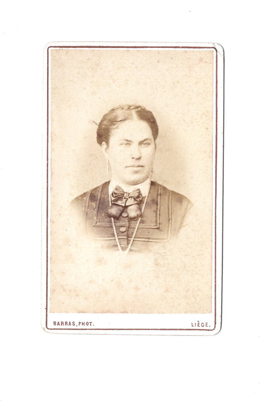 Fotografie Damenportrait - Liege Lüttich 1870er