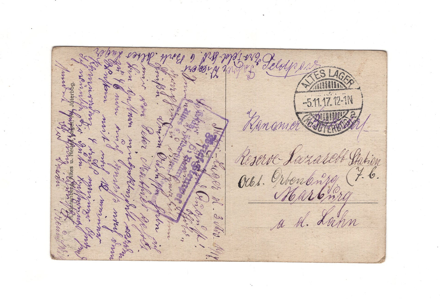 Ansichtskarte / Feldpost / Soldat / Soldatenportrait - Altes Lager 1917