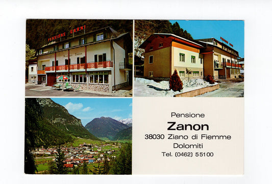 Ansichtskarte Pensione Zanon / Ziano di Fiemme / Dolomiten / Südtirol / Italien
