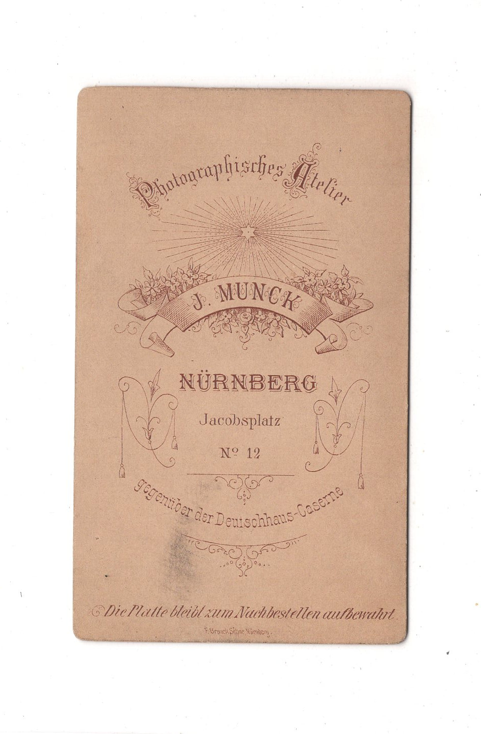 Fotografie Herrenportrait - Nürnberg 1870er / CDV C1-22