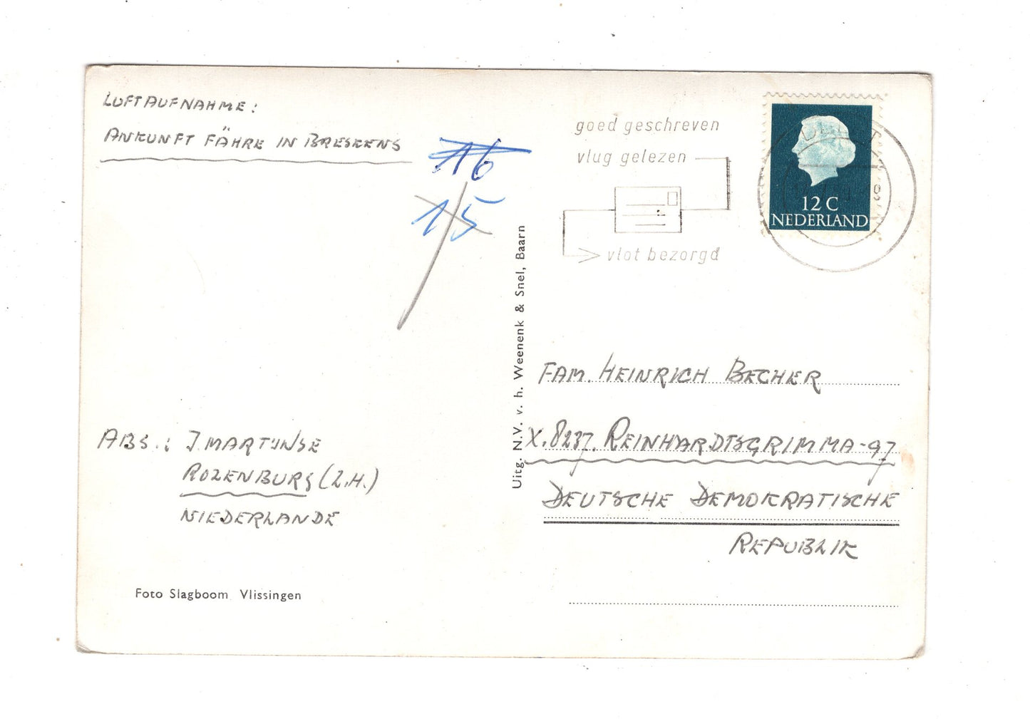 Ansichtskarte Ankunft einer Fähre in Breskens / Niederlande / M1-69