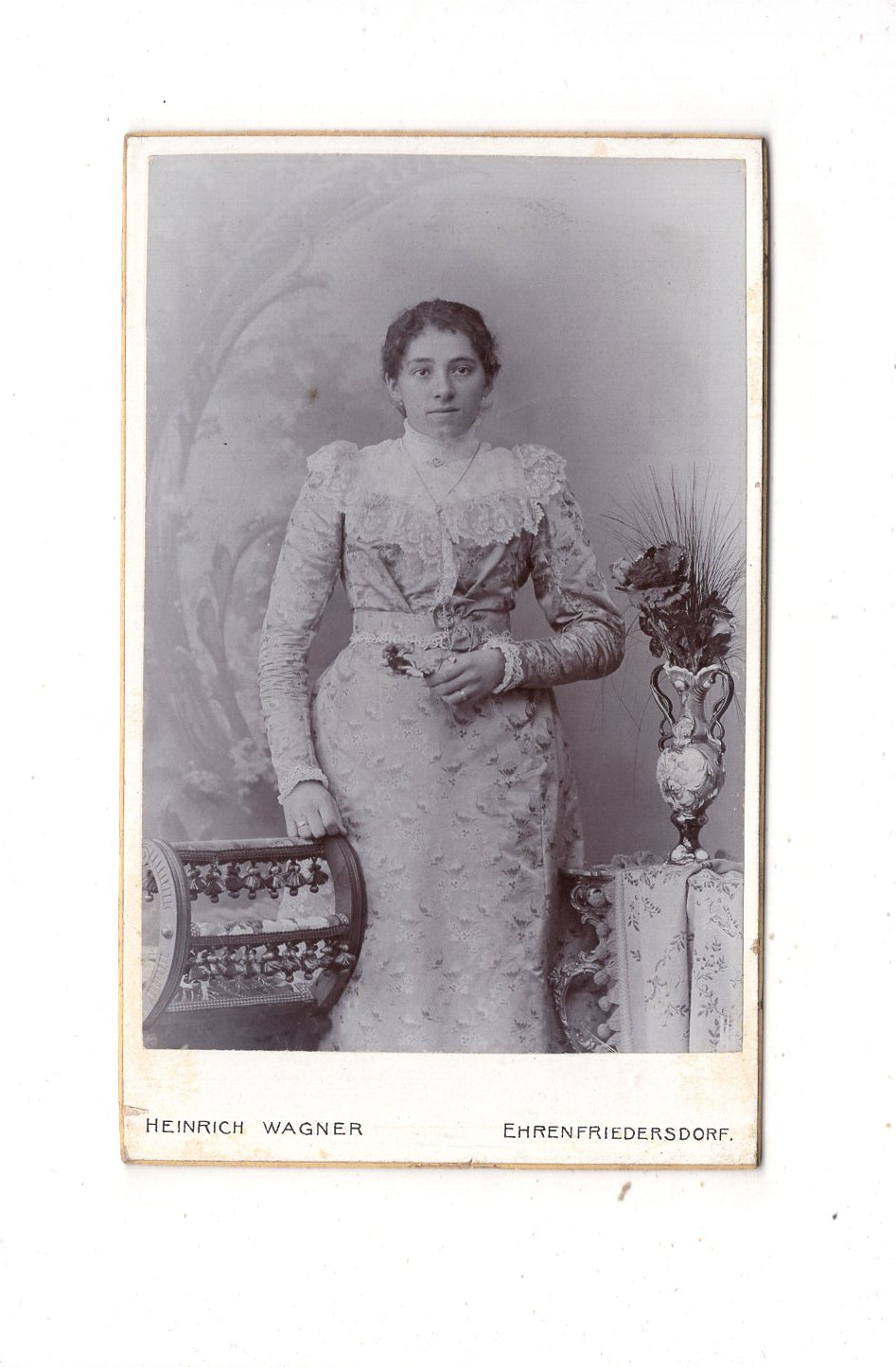 Fotografie Feine Dame - Ehrenfriedersdorf 1900er / CDV L1-26