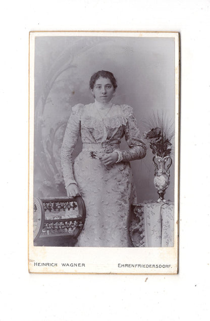 Fotografie Feine Dame - Ehrenfriedersdorf 1900er / CDV L1-26