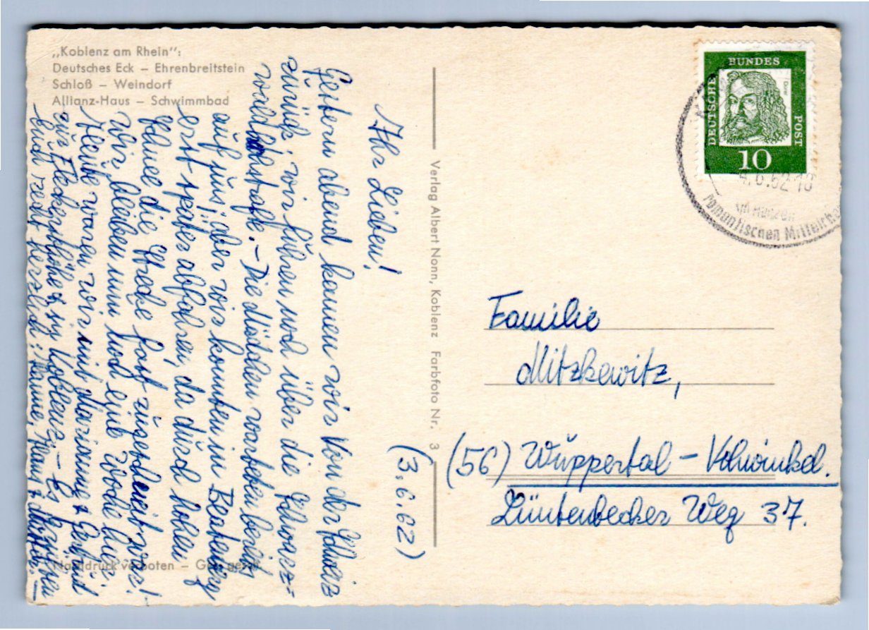 Ansichtskarte Koblenz an Rhein und Mosel