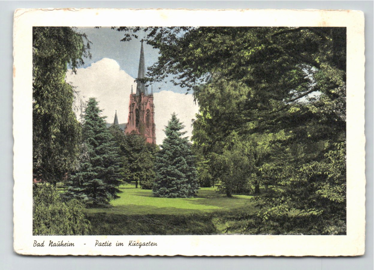 Ansichtskarte Bad Nauheim / Partie im Kurgarten