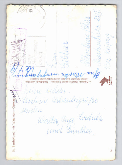 Ansichtskarte Königssee / St. Bartholomä mit Watzmann-Ostwand