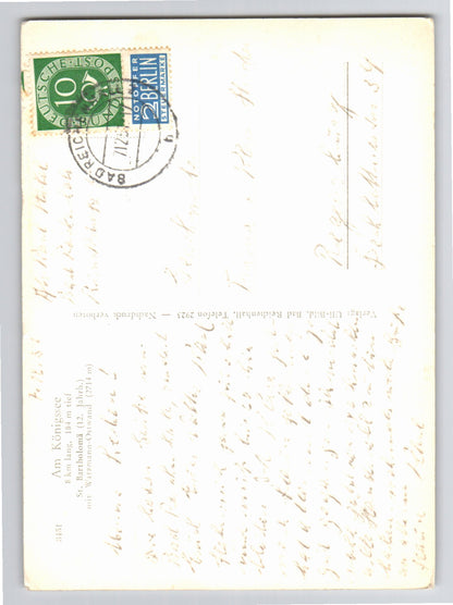 Ansichtskarte Königssee / St. Bartholomä mit Watzmann-Ostwand