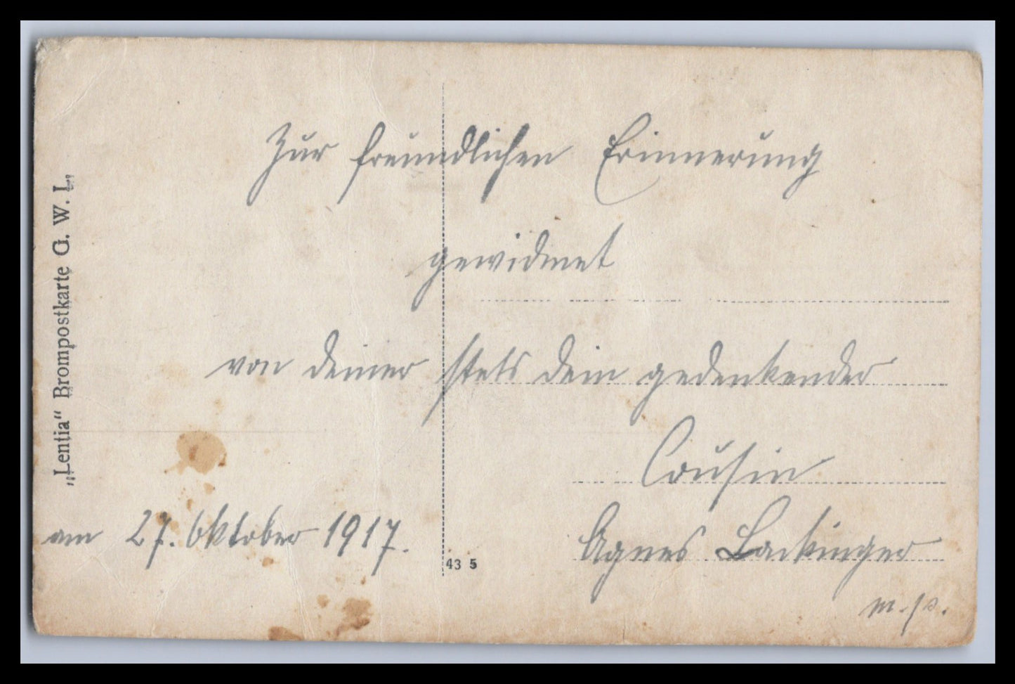 Ansichtskarte Frau mit kleinen Kindern & Widmung - 1917