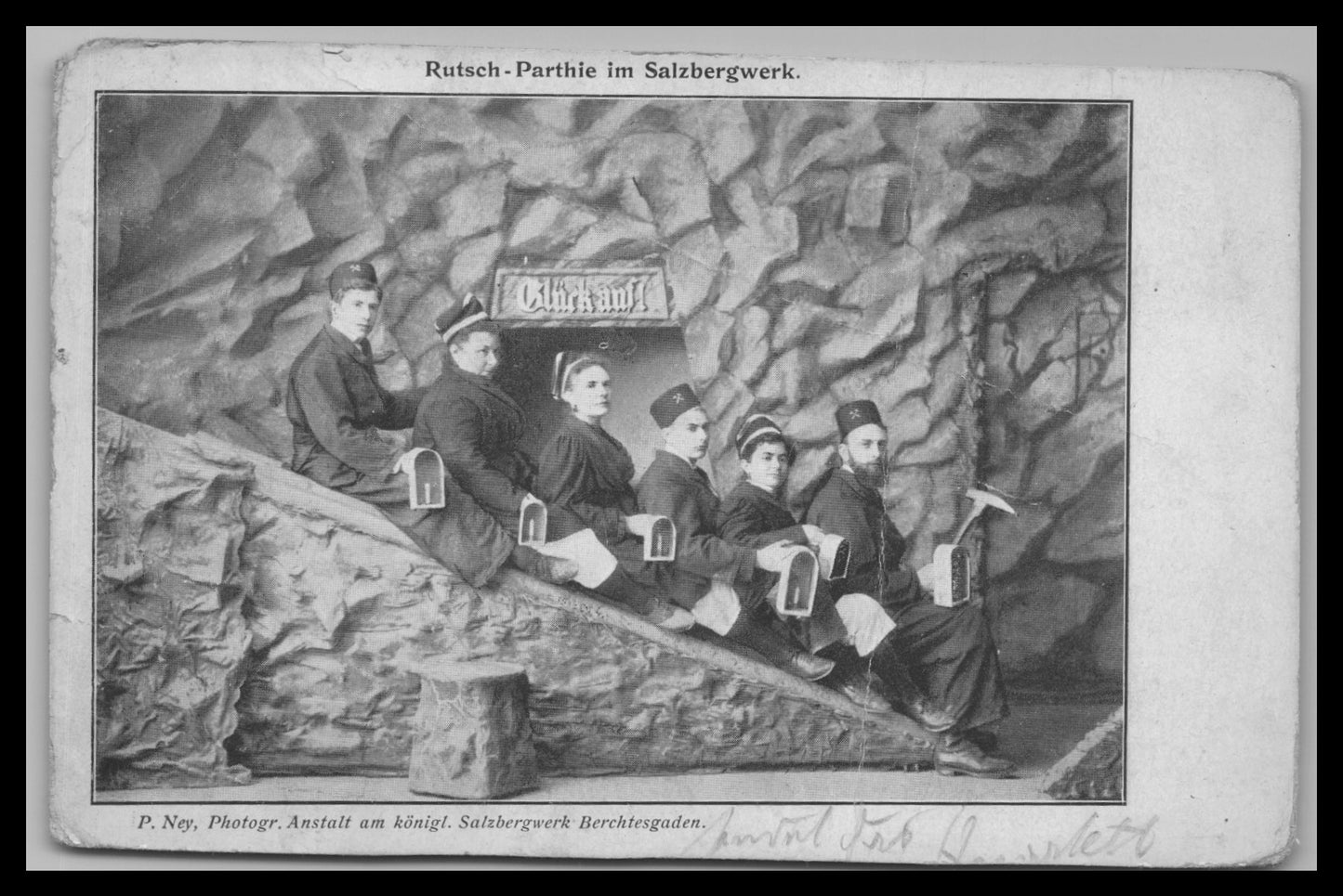 Ansichtskarte Rutschpartie im Salzbergwerk - Berchtesgaden