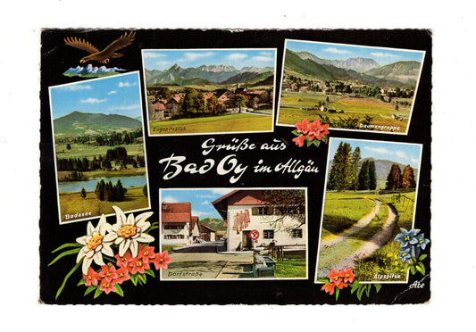 Ansichtskarte Bad Oy im Allgäu / Dorfstraße / Badesee +++