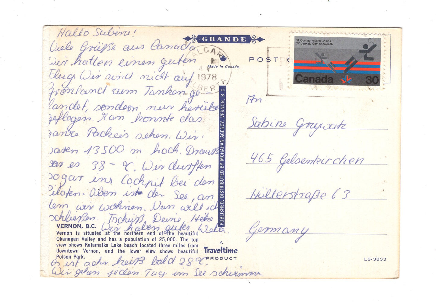 Ansichtskarte Vernon / British Columbia / Kanada