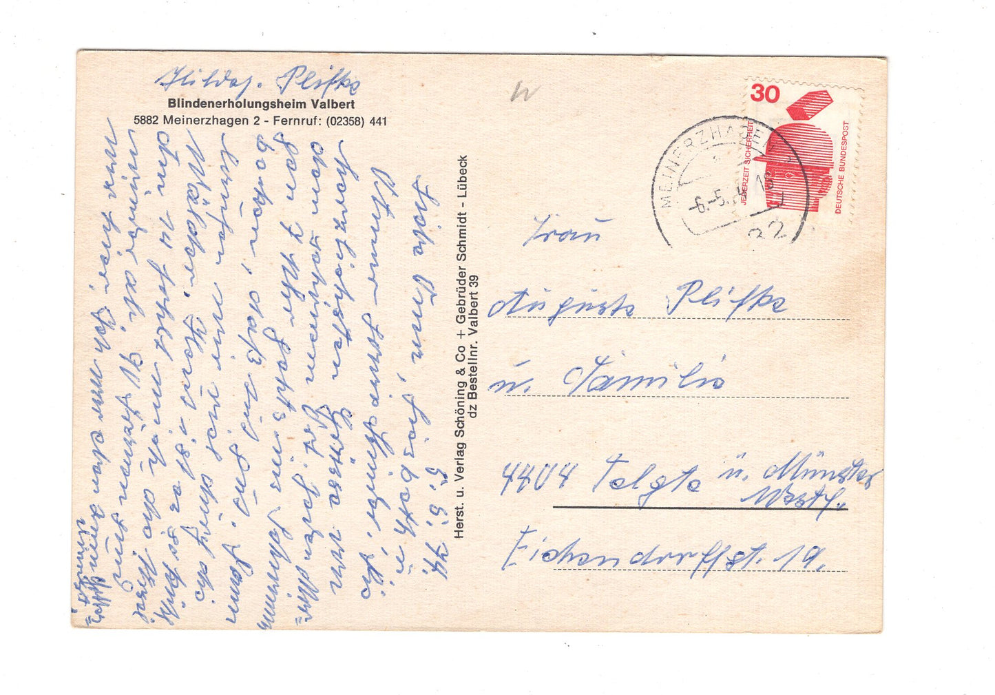 Ansichtskarte Blindenerholungsheim Valbert / Ebbegebirge / I1-53