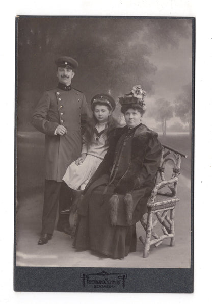 Fotografie Soldat mit Familie - Bensheim 1900er / CAB U-22