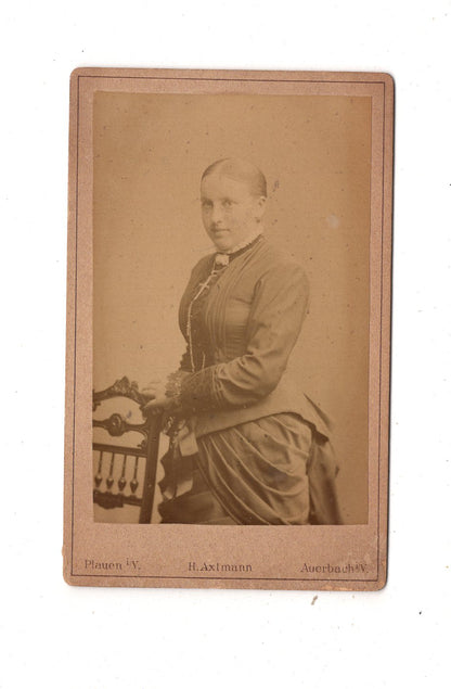 Fotografie Feine Dame - Plauen / Auerbach 1880er / CDV L1-26