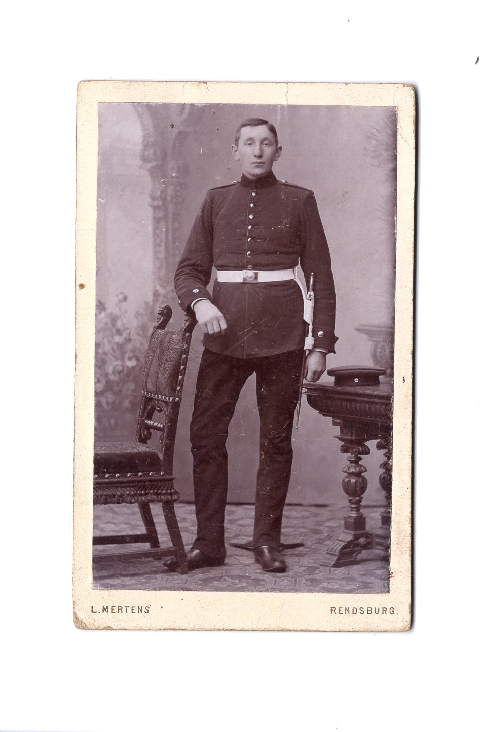 Fotografie Soldat / Soldatenportrait - Rendsburg 1890er
