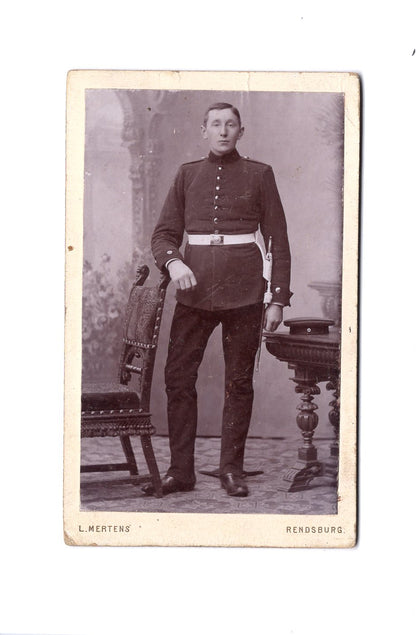 Fotografie Soldat / Soldatenportrait - Rendsburg 1890er