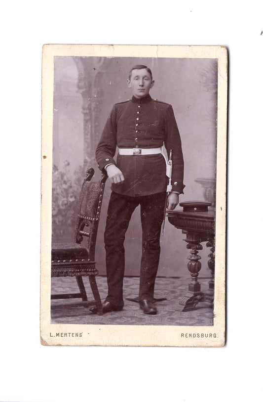 Fotografie Soldat / Soldatenportrait - Rendsburg 1890er