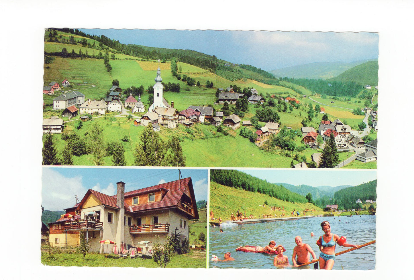 Ansichtskarte Sirnitz mit Frühstückspension Bachler / Kärnten / Österreich
