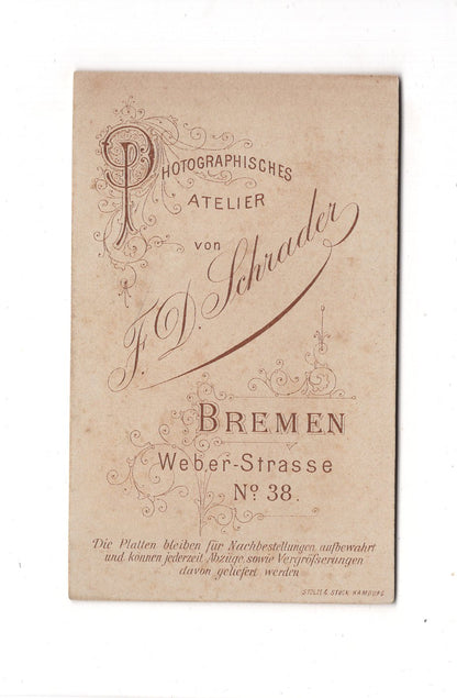 Fotografie Herrenportrait - Bremen um 1890 / CDV C1-23