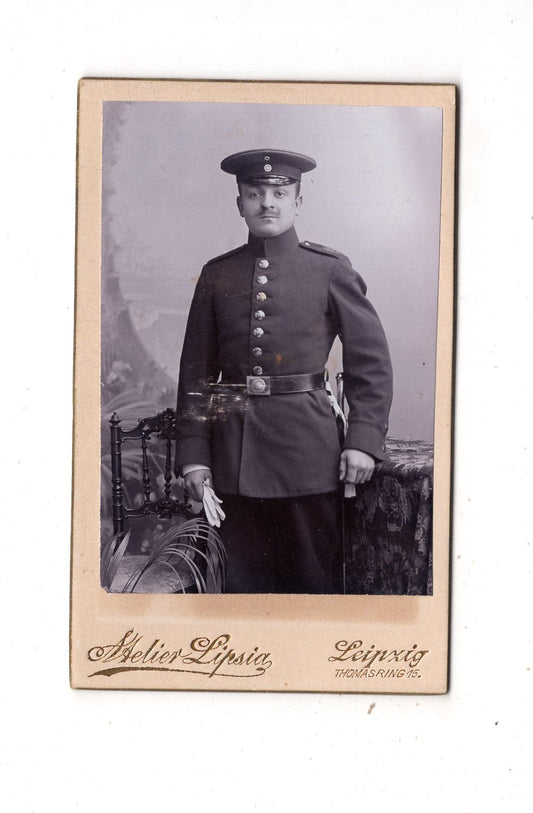 Fotografie Soldat - Leipzig um 1900 / CDV M1-08