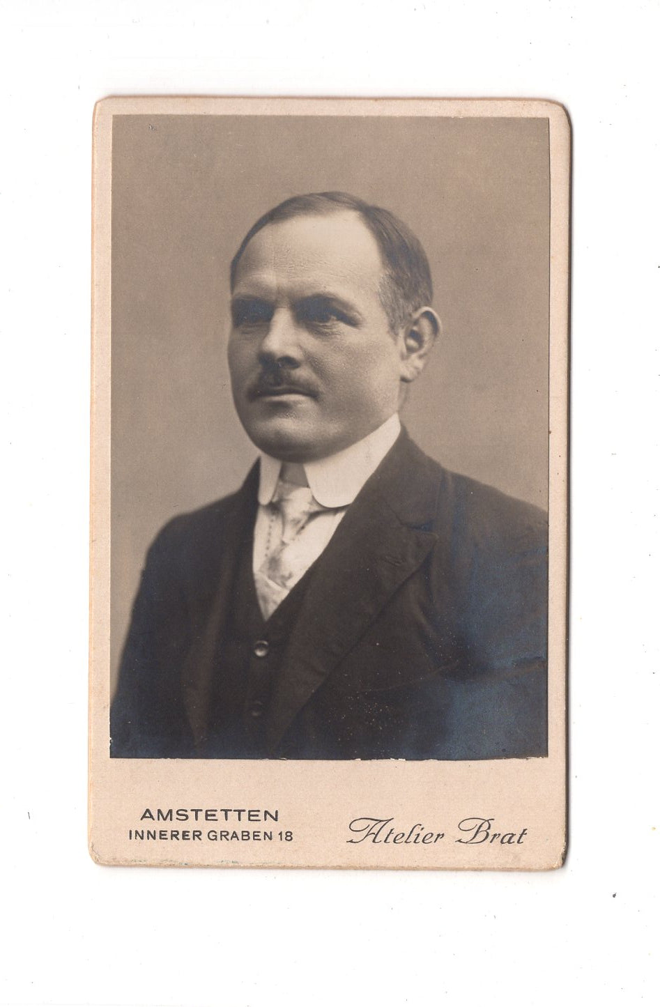 Fotografie Herrenportrait - Amstetten 1910er / CDV C1-23