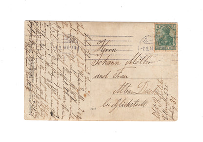 Ansichtskarte / Foto / Portraitfoto Soldat mit Pickelhaube Regiment 76 / feldmarschmäßig - 1914