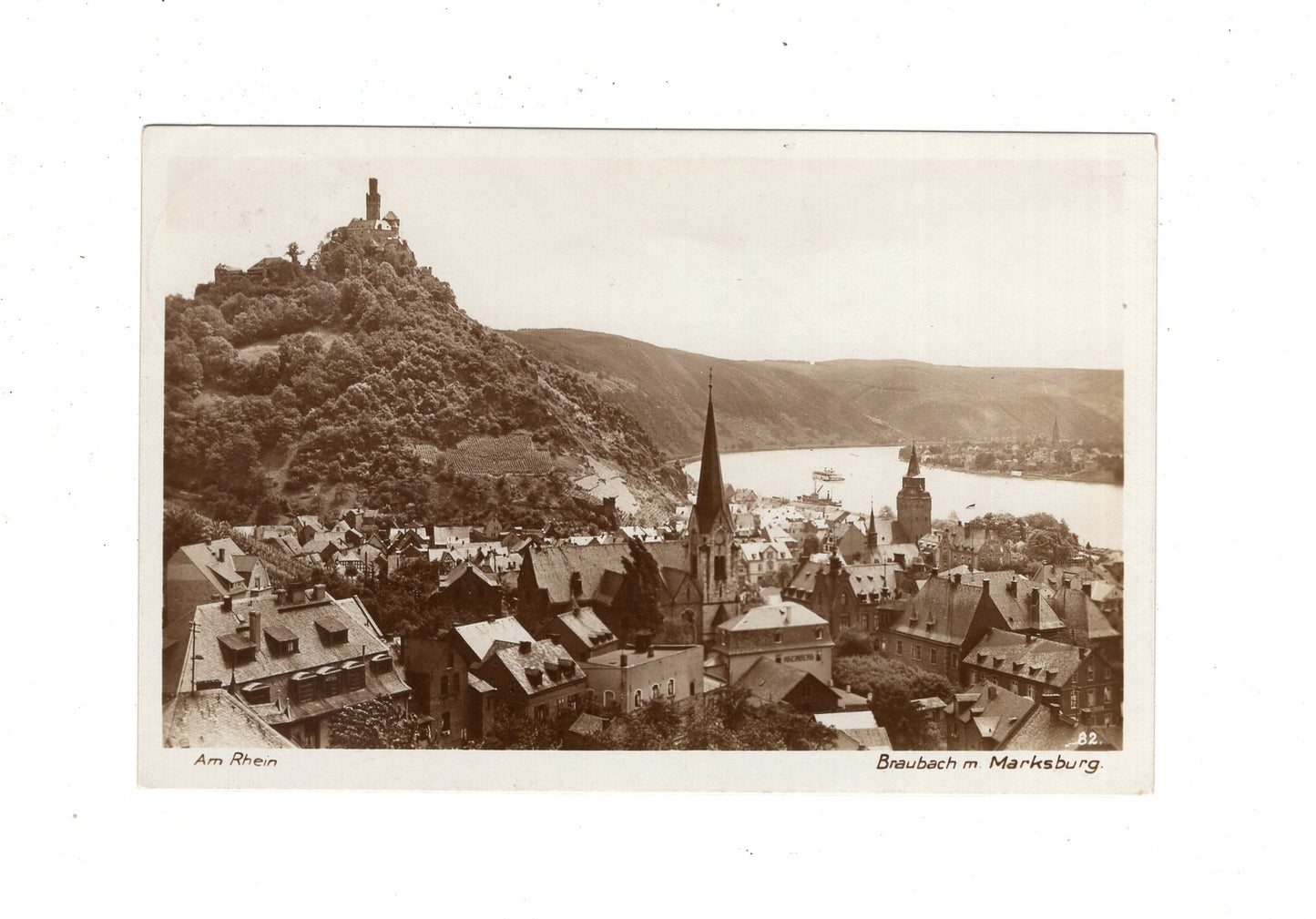 Ansichtskarte Am Rhein / Braubach mit Marksburg / M1-65