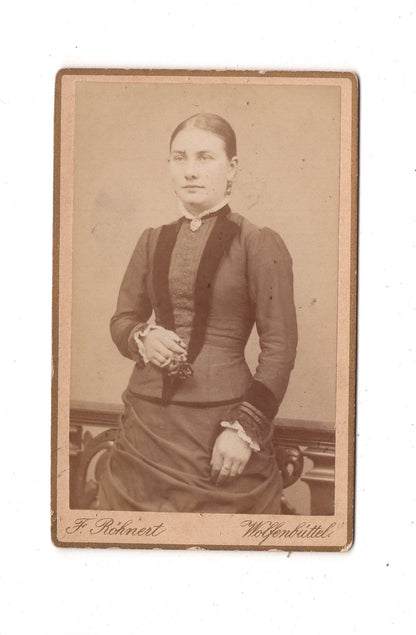 Fotografie Feine Dame - Wolfenbüttel 1880er / CDV L1-26