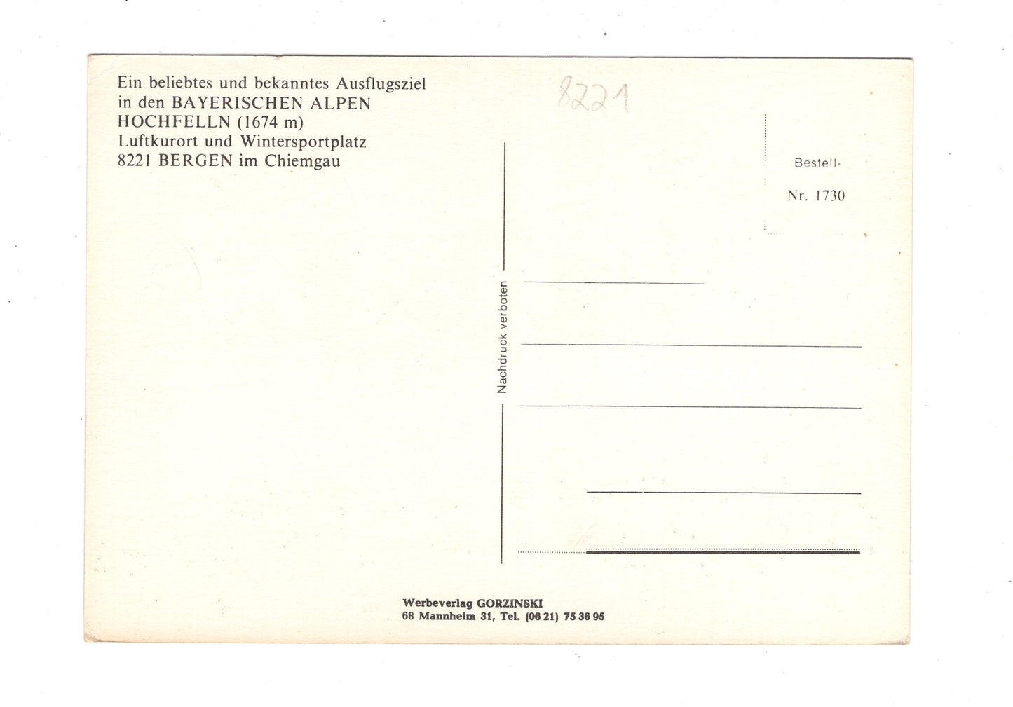 Ansichtskarte Hochfelln in Bergen im Chiemgau