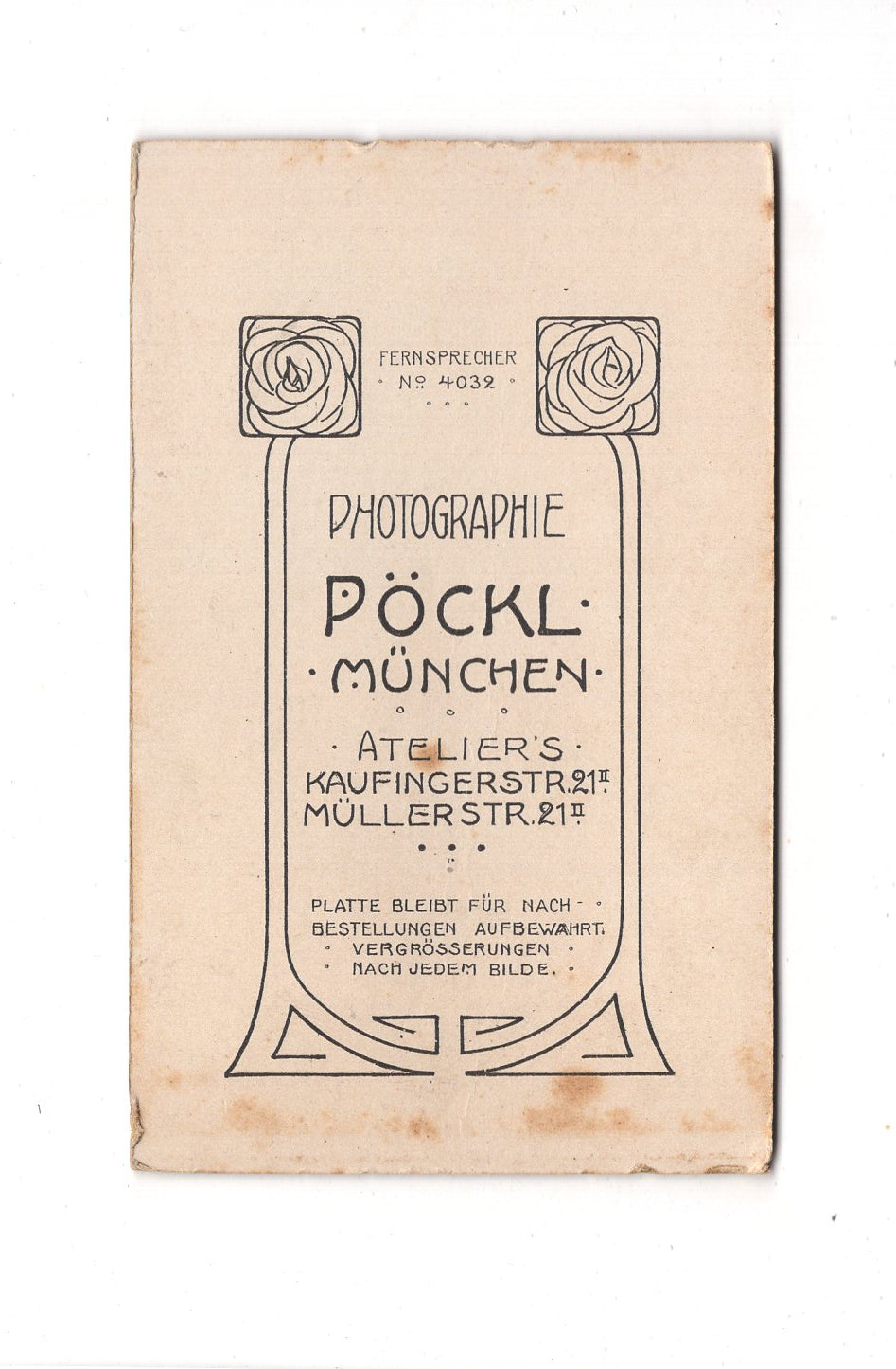 Fotografie Herrenportrait - München um 1900 / CDV C1-23