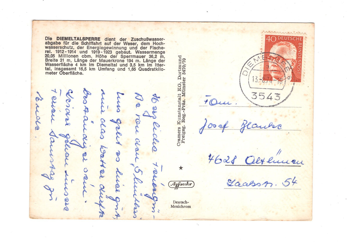 Ansichtskarte Diemeltalsperre