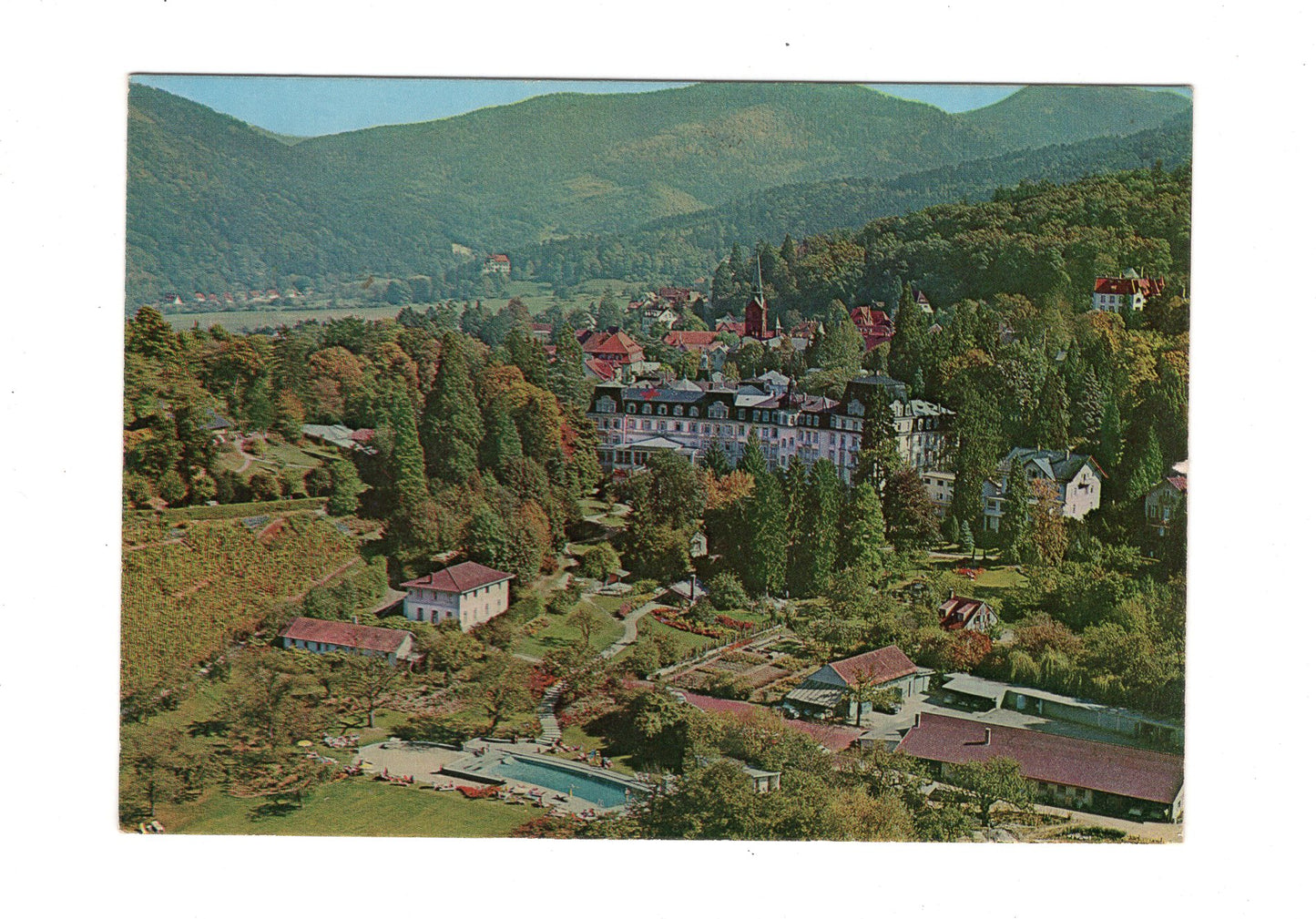 Ansichtskarte Badenweiler / Schwarzwald / Hotel Römerbad mit Schwimmbad