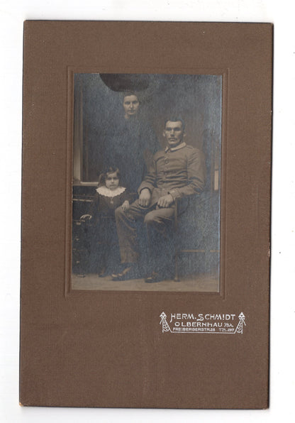 Fotografie Soldat mit Familie - Olbernhau 1910er / CAB U-23