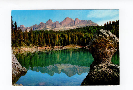 Ansichtskarte Karersee gegen Rosengarten / Südtirol / Italien