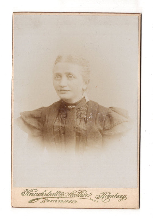 Fotografie Feine Dame / benannt - Hamburg 1890er / CAB W-25