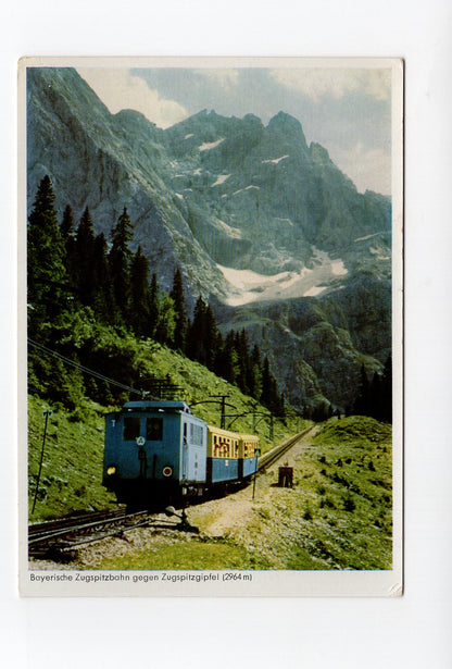Ansichtskarte Bayerische Zugspitzbahn gegen Zugspitzgipfel