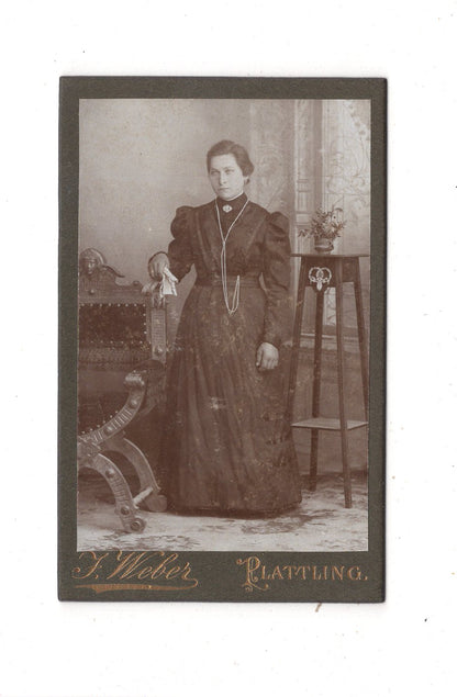 Fotografie Feine Dame - Plattling 1900er / CDV L1-26