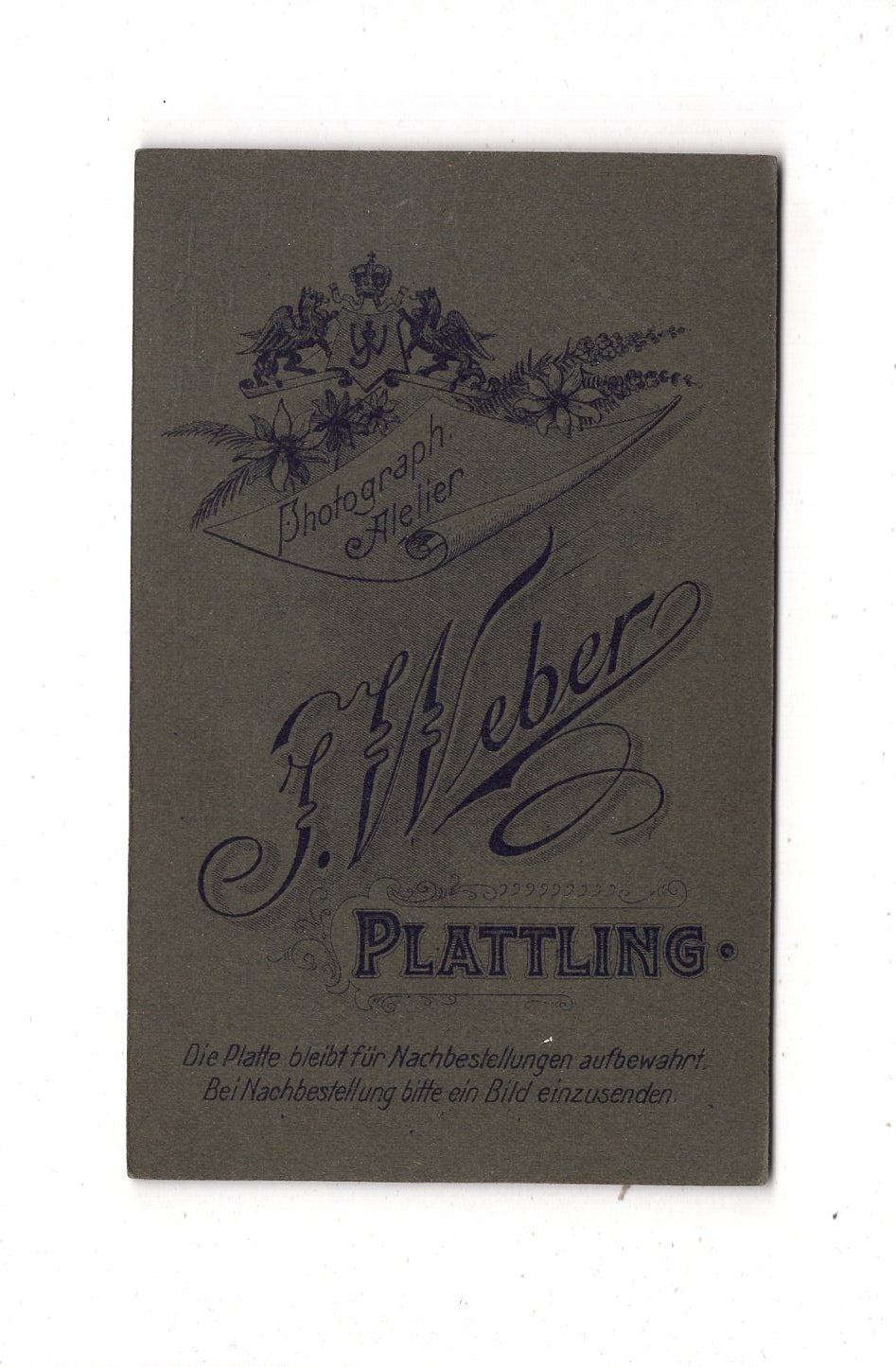 Fotografie Feine Dame - Plattling 1900er / CDV L1-26