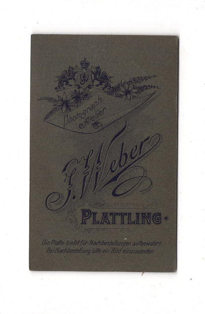 Fotografie Feine Dame - Plattling 1900er / CDV L1-26
