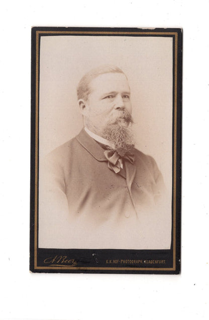 Fotografie Herrenportrait mit Widmung - Klagenfurt 1880er / CDV C1-23