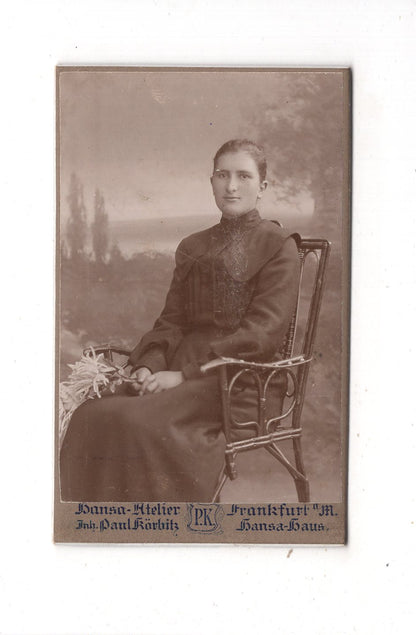Fotografie Feine Dame - Frankfurt Main 1900er / CDV L1-26