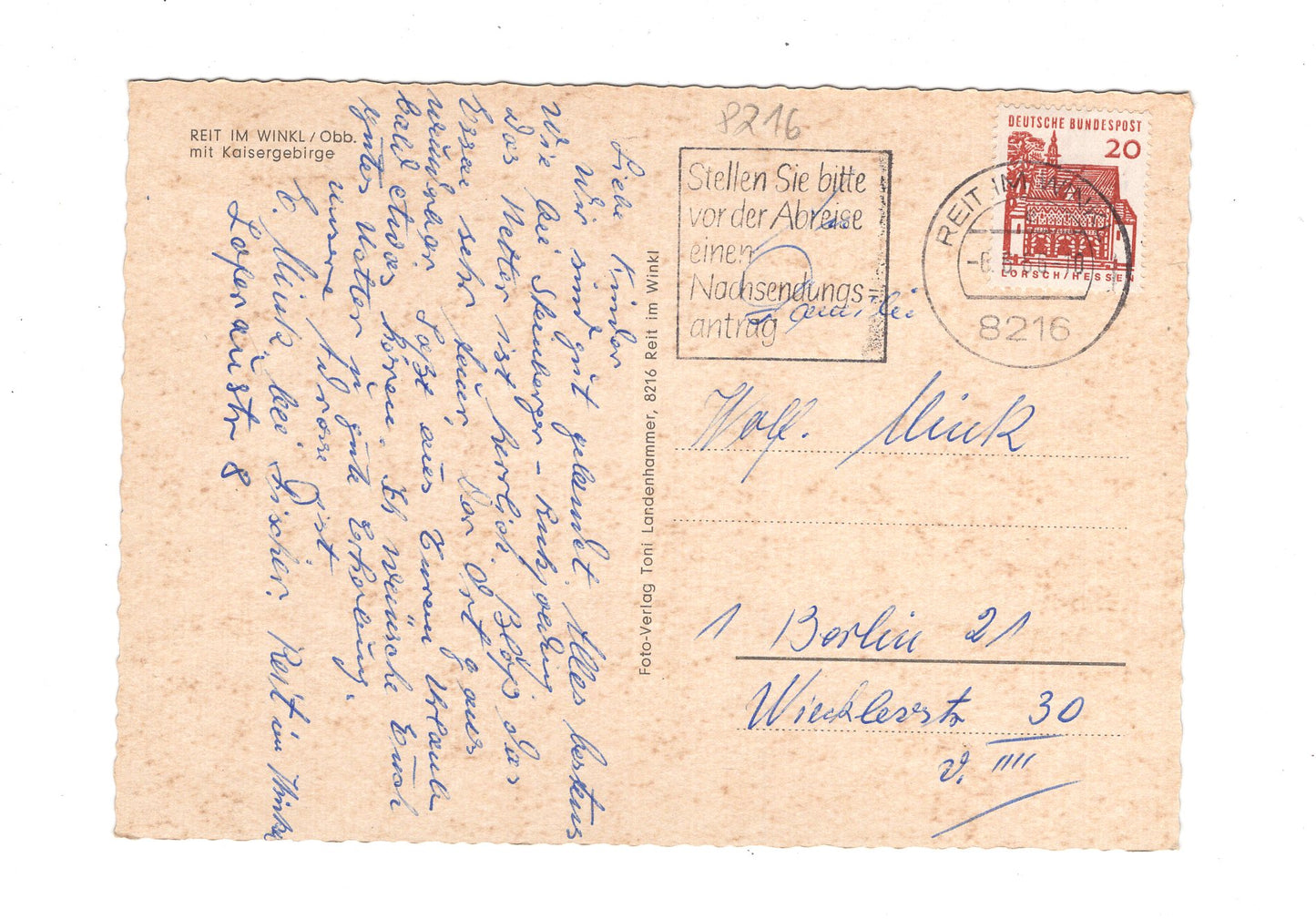 Ansichtskarte Reit im Winkl / Oberbayern