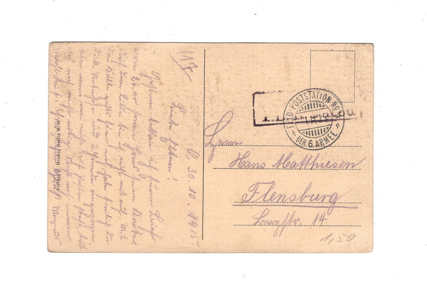 Ansichtskarte / Feldpost Durch Volltreffer zerstörter baum bei Nampzel - 1915