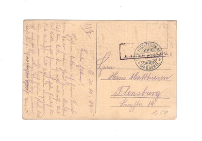 Ansichtskarte / Feldpost Durch Volltreffer zerstörter baum bei Nampzel - 1915