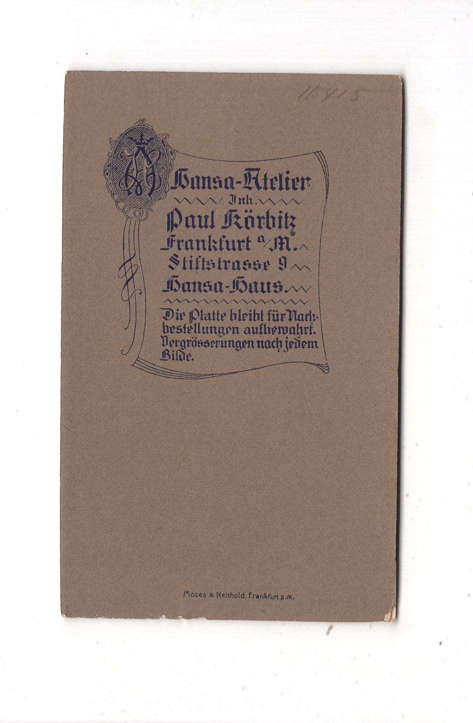 Fotografie Feine Dame - Frankfurt Main 1900er / CDV L1-26