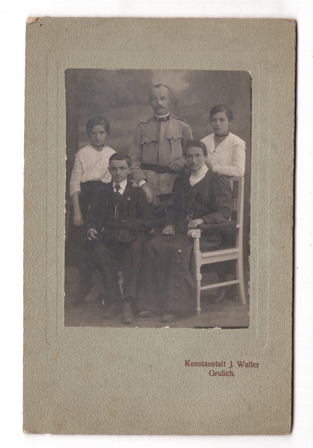 Fotografie K.u.k. Soldat mit Familie - Grulich 1910er / CAB U-23