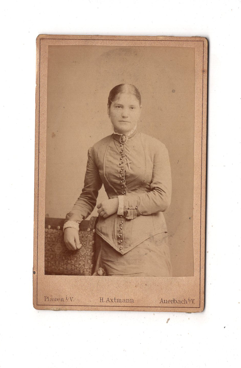 Fotografie Feine Dame - Plauen / Auerbach 1880er / CDV L1-26